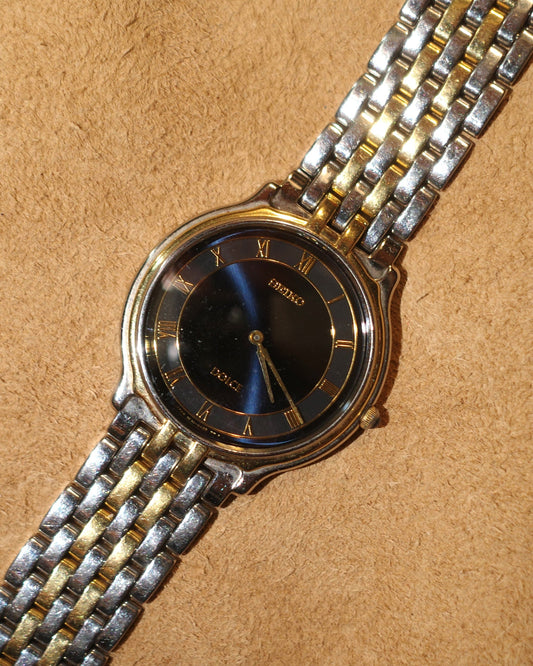 1993 Seiko dolce blue two tone quartz watch 5e30-6a60