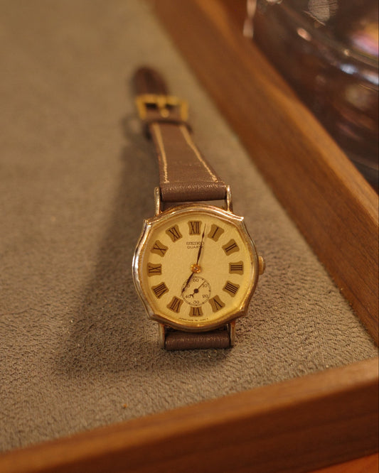 1981 Seiko small second Sympathie gold tone quartz watch 1428-5010