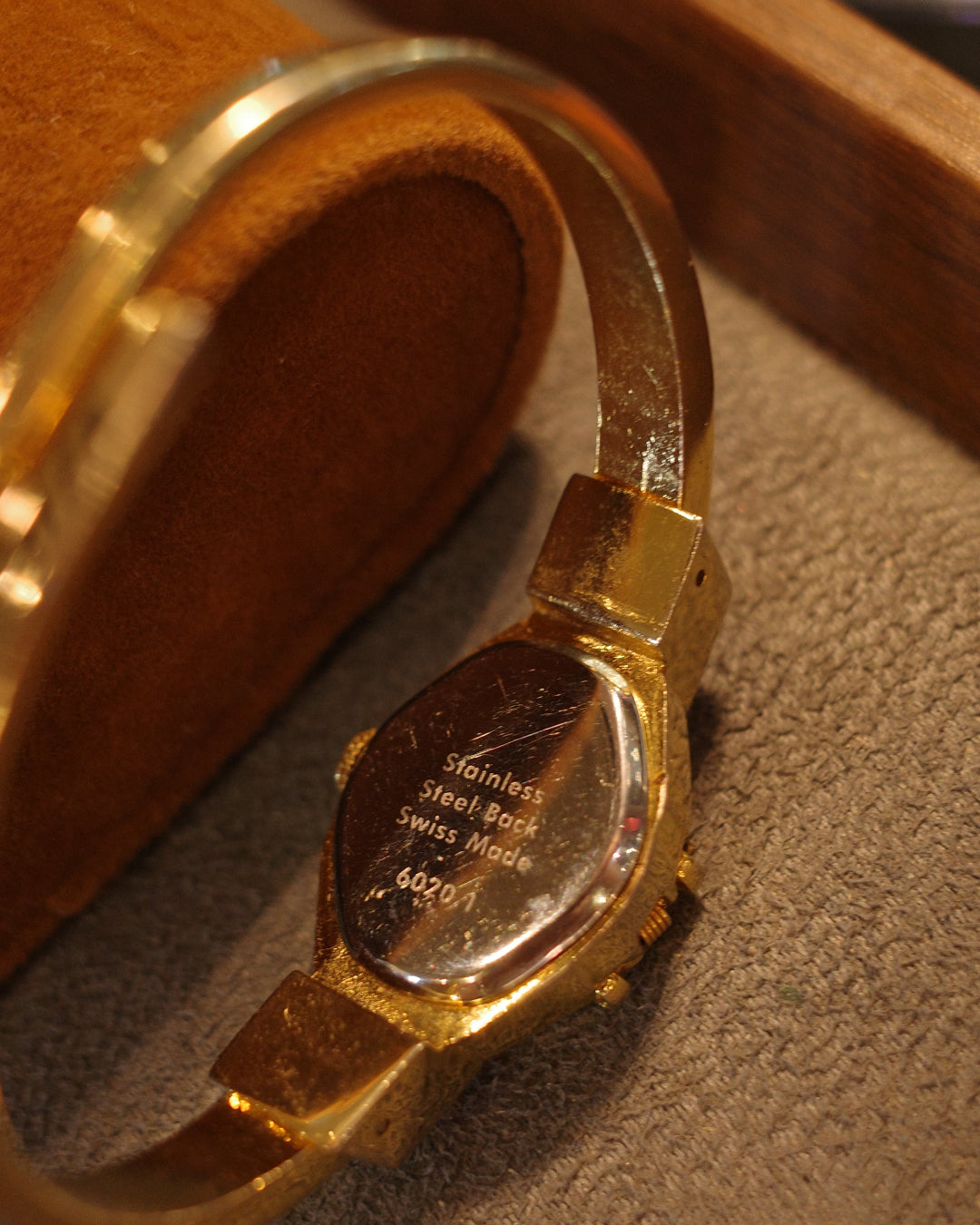 1970 nordex swiss made blue daisy bangle quartz watch