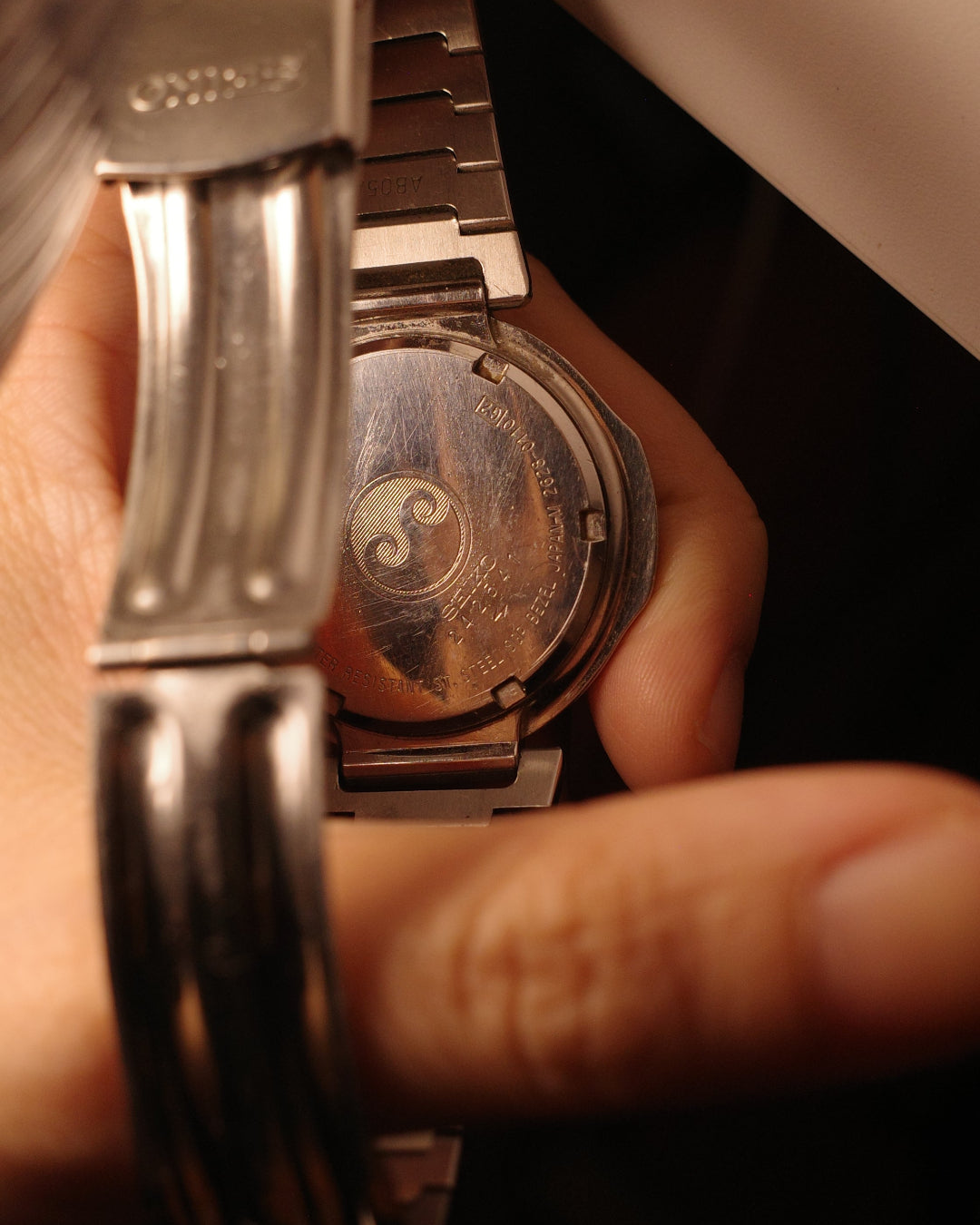 1982 Seiko silver wave two-tone quartz watch 2628-0110