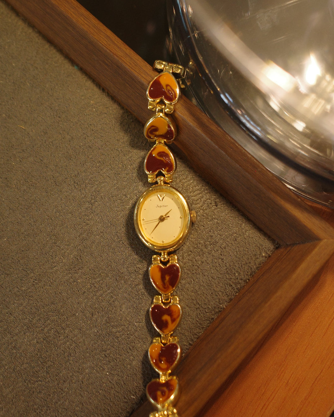 1990 Orient jupiter Amber style heart shape bracelet quartz watch