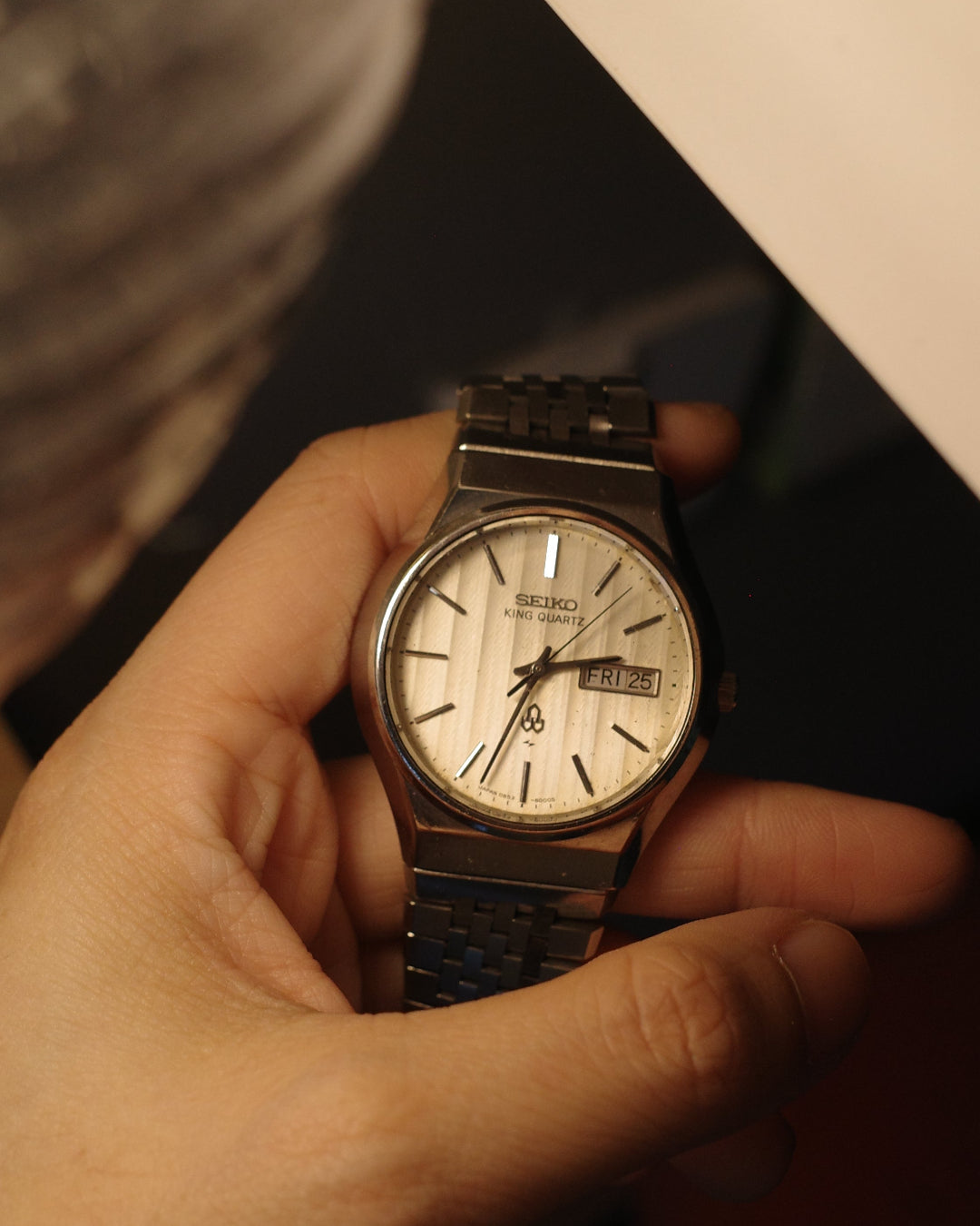 1977 Seiko king quartz white dial liner watch