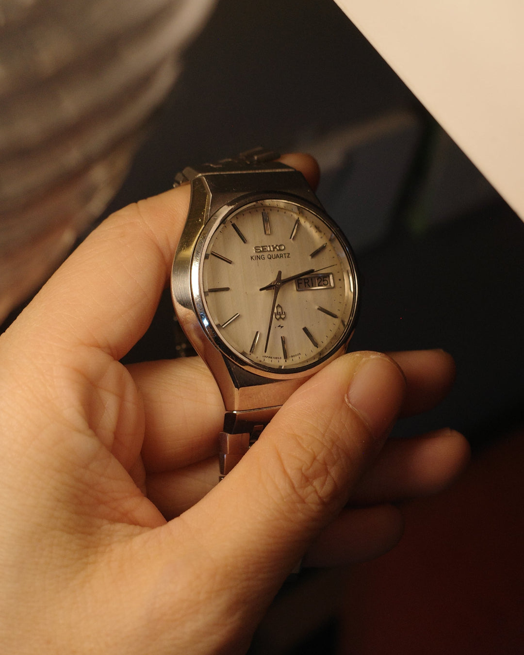 1977 Seiko king quartz white dial liner watch