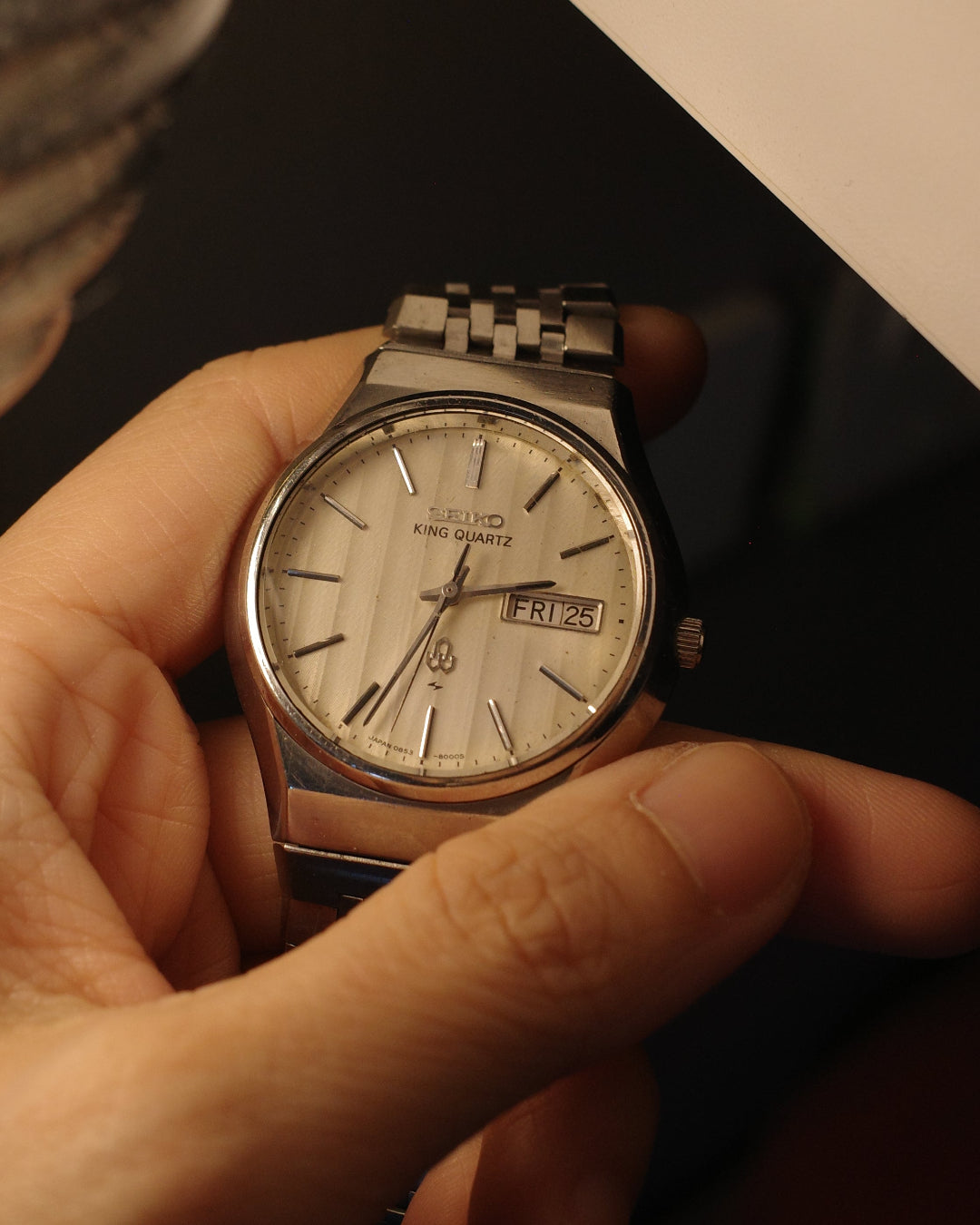 1977 Seiko king quartz white dial liner watch