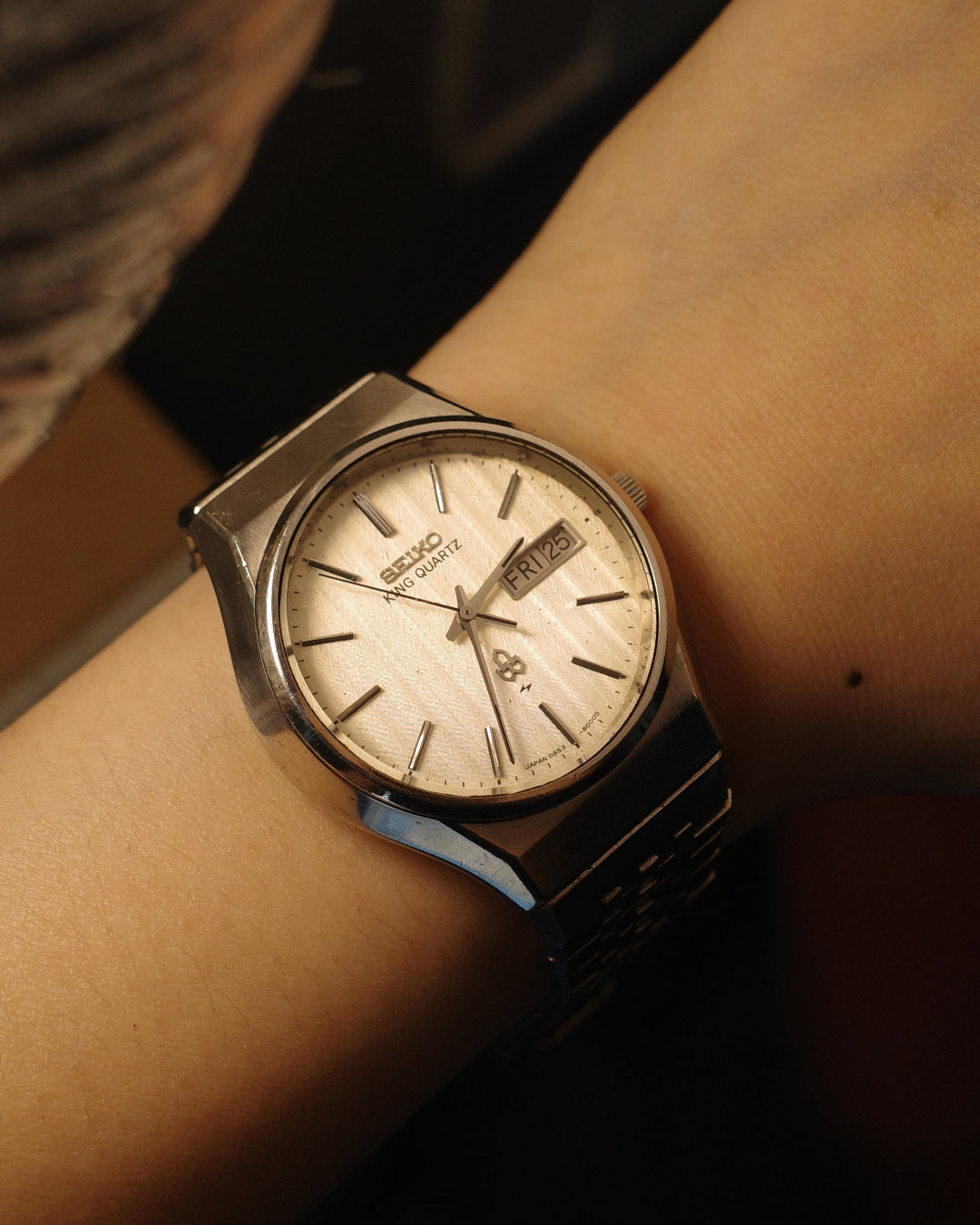 1977 Seiko king quartz white dial liner watch