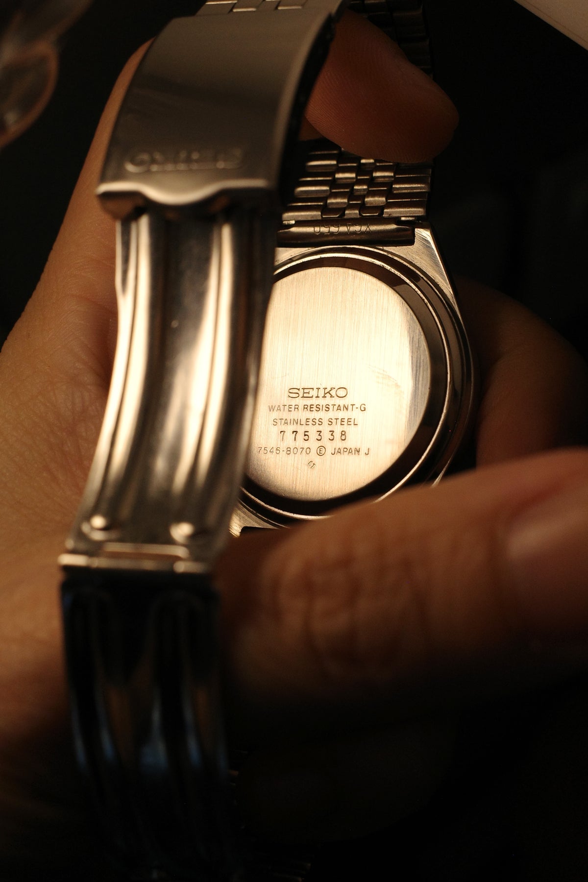 【 NOS】1977 Seiko type ii green dial cut glass quartz watch 7546-8070