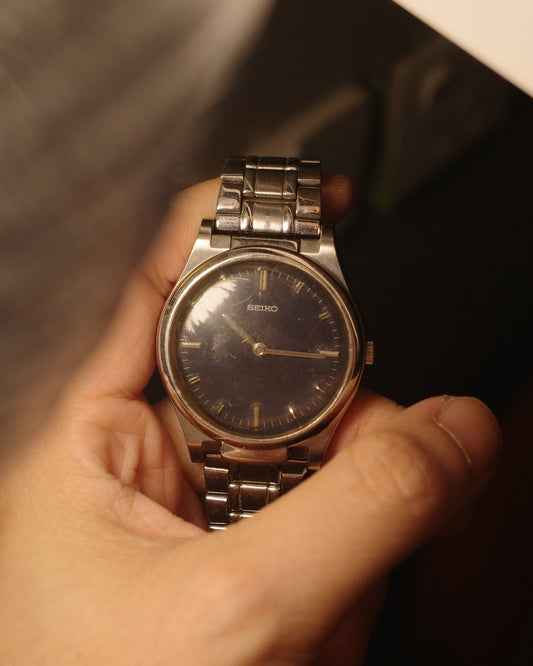 1986 Seiko Blind Braille blue dial quartz watch 7C17-8000