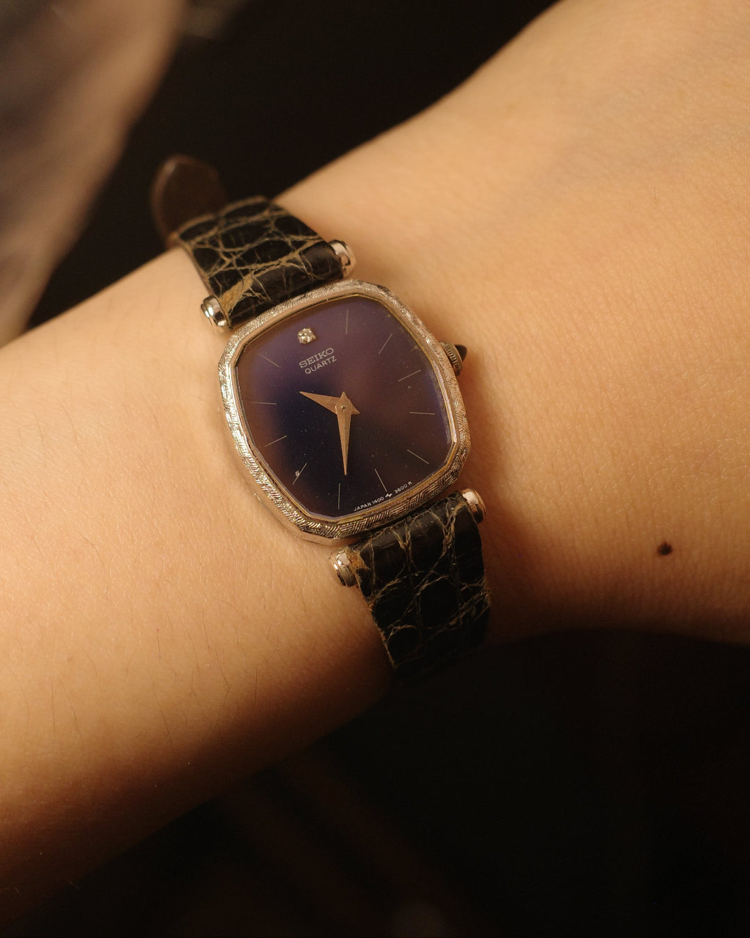 【PDP】1980 Seiko silver royal blue mini square quartz watch 1400-7000