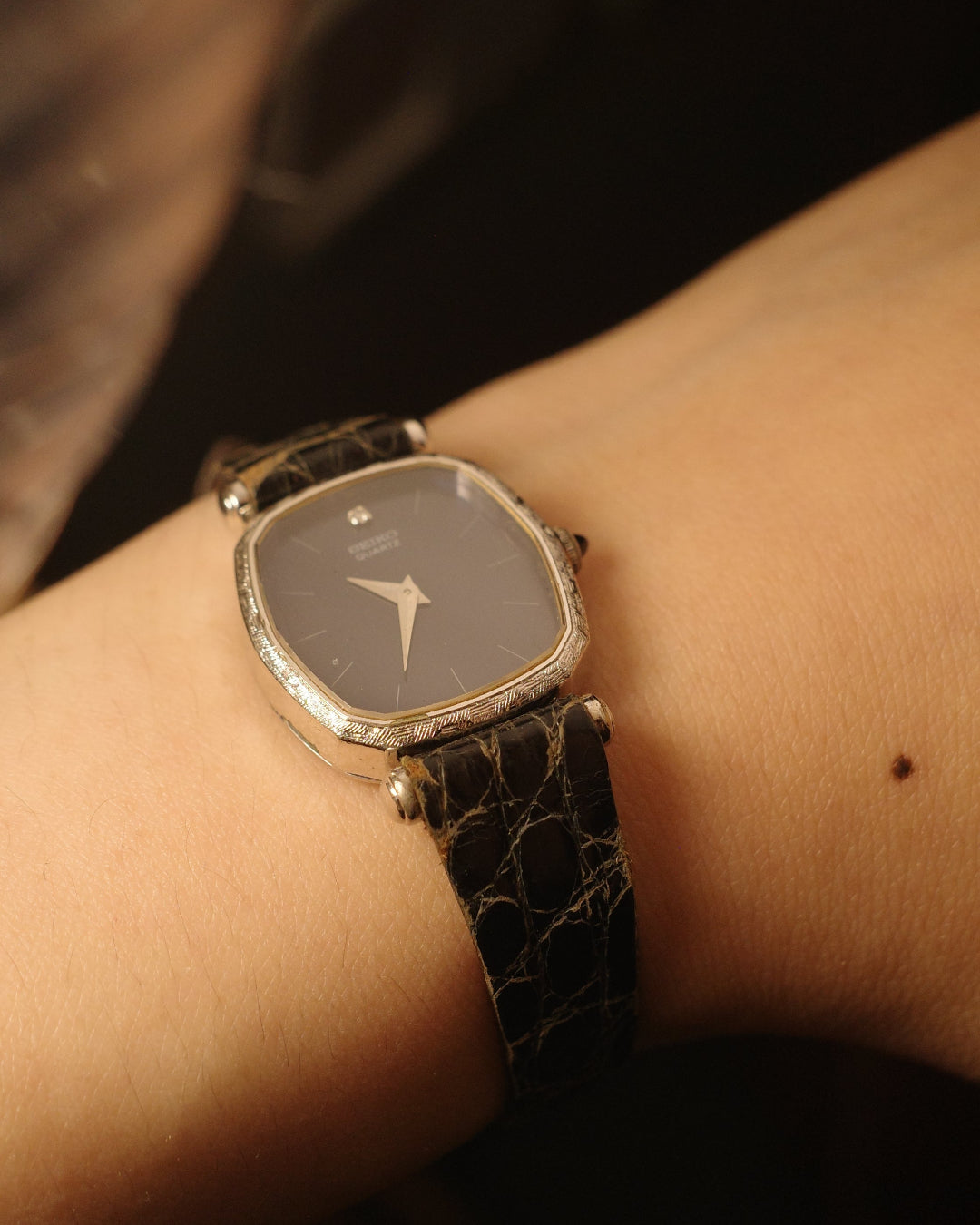 【PDP】1980 Seiko silver royal blue mini square quartz watch 1400-7000