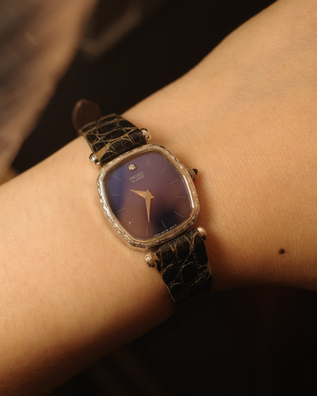 【PDP】1980 Seiko silver royal blue mini square quartz watch 1400-7000