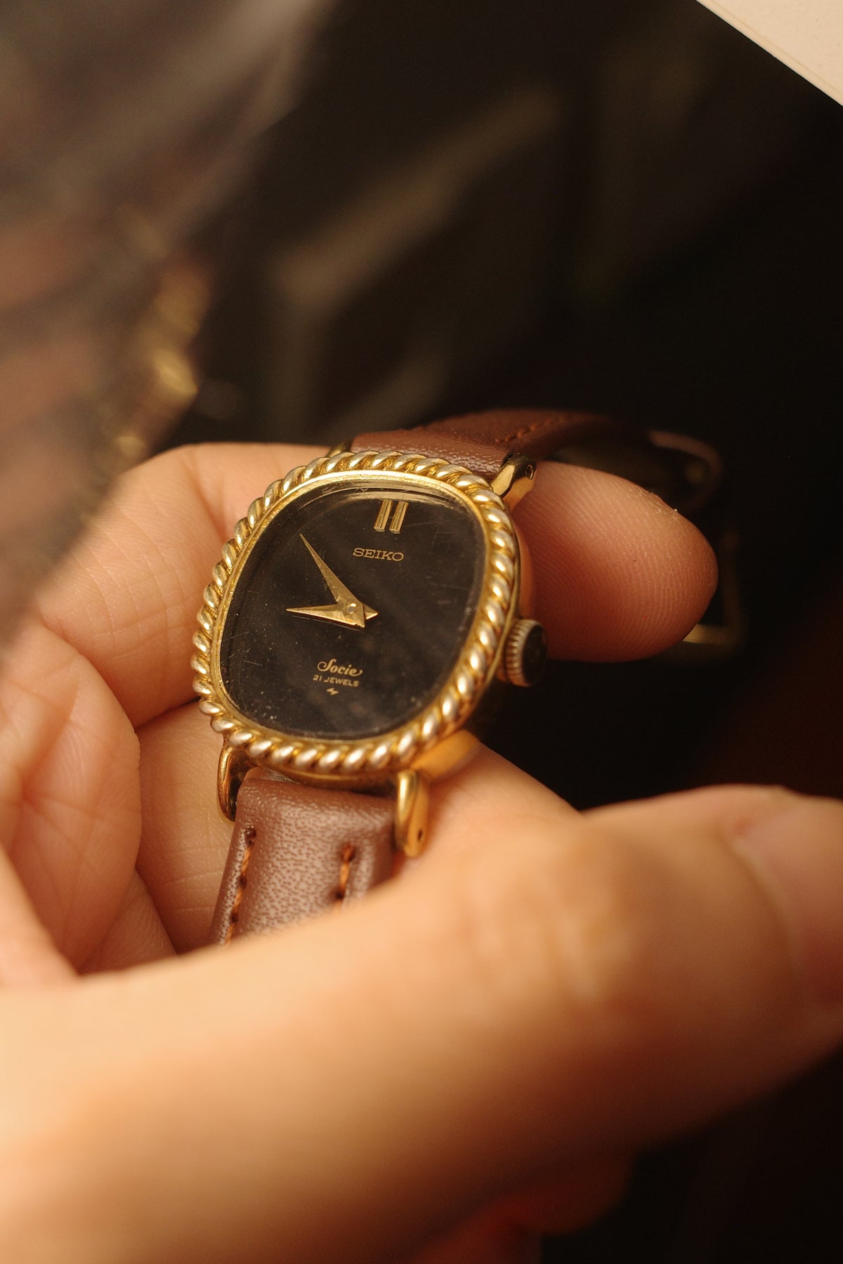 1977 Seiko socie onxy black dial winding watch 11-8390