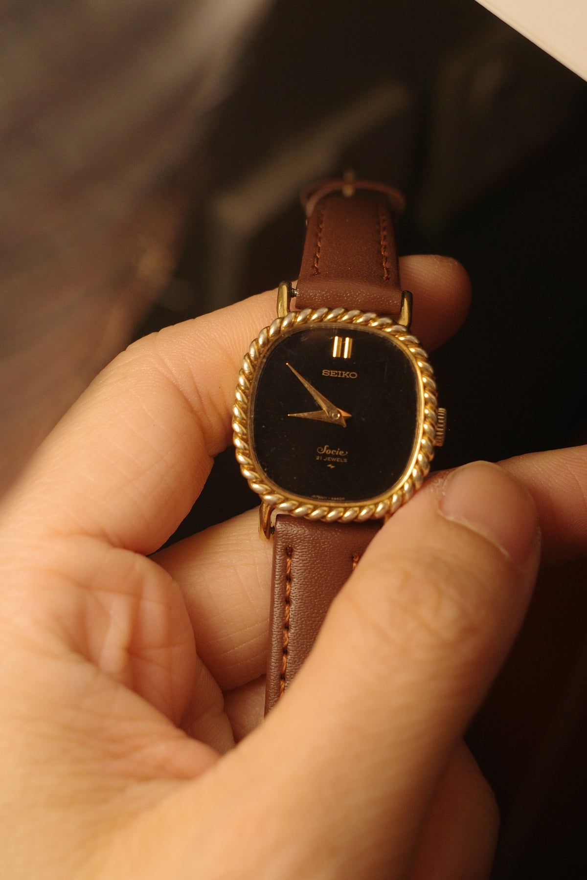 1977 Seiko socie onxy black dial winding watch 11-8390