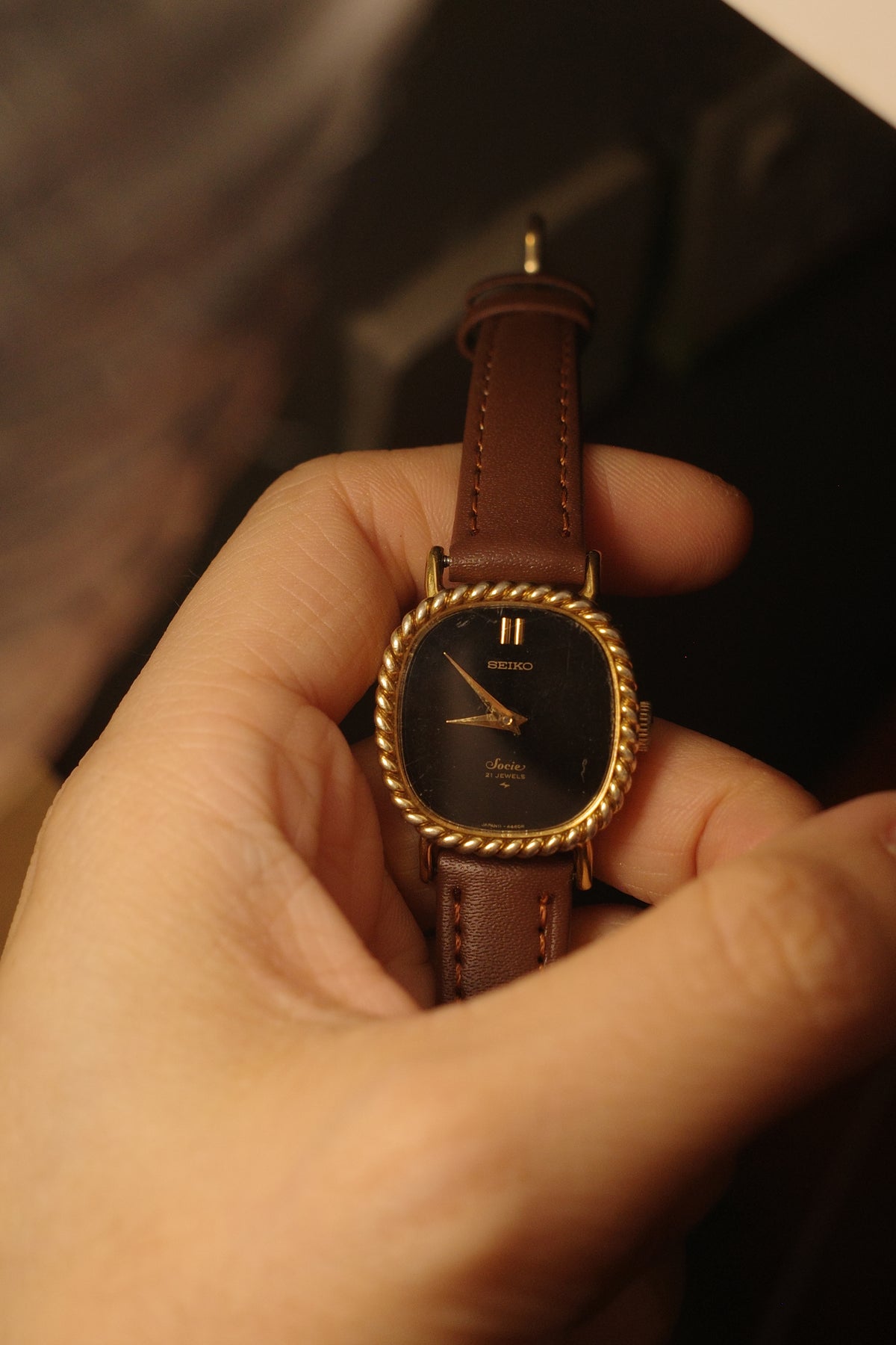 1977 Seiko socie onxy black dial winding watch 11-8390