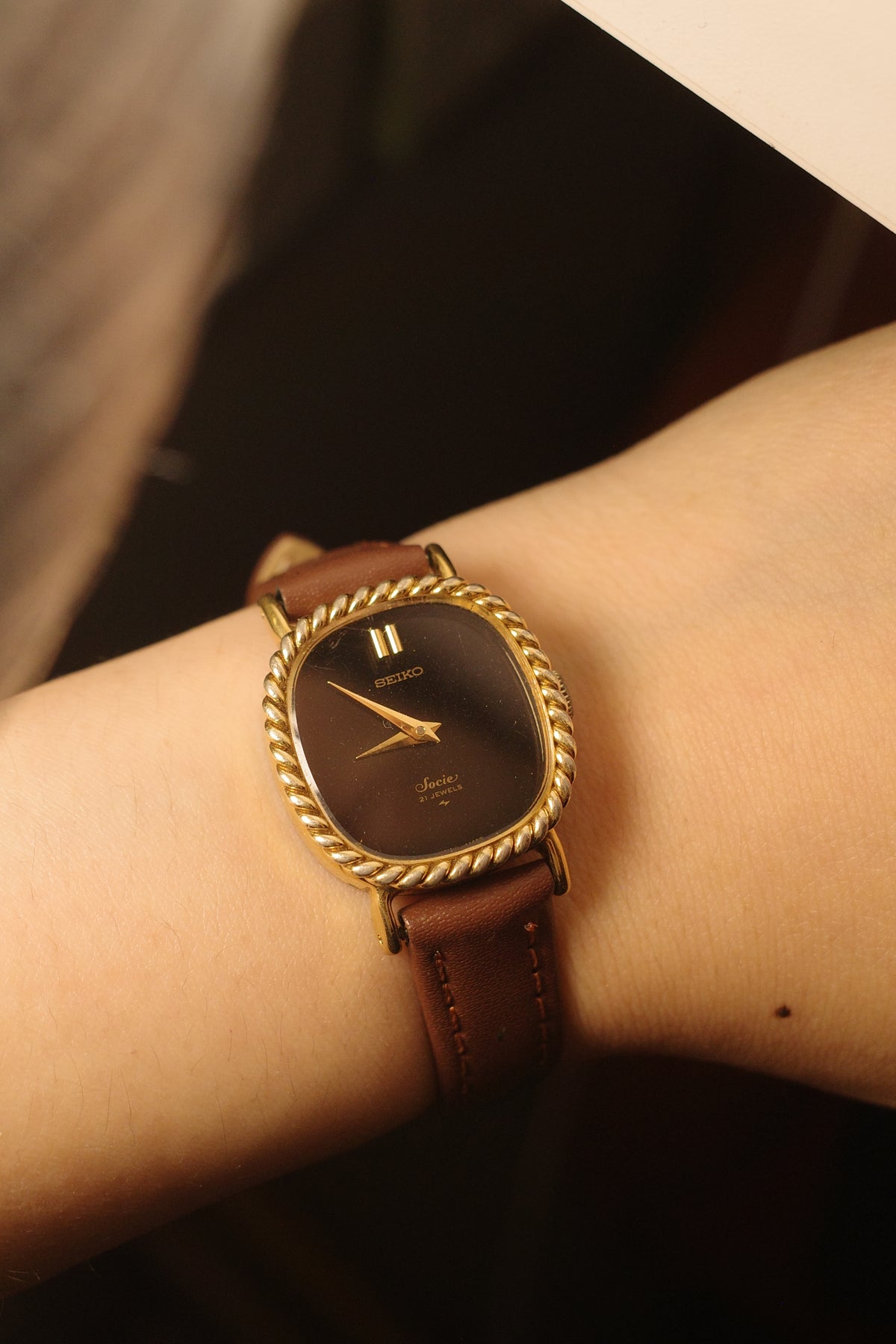 1977 Seiko socie onxy black dial winding watch 11-8390