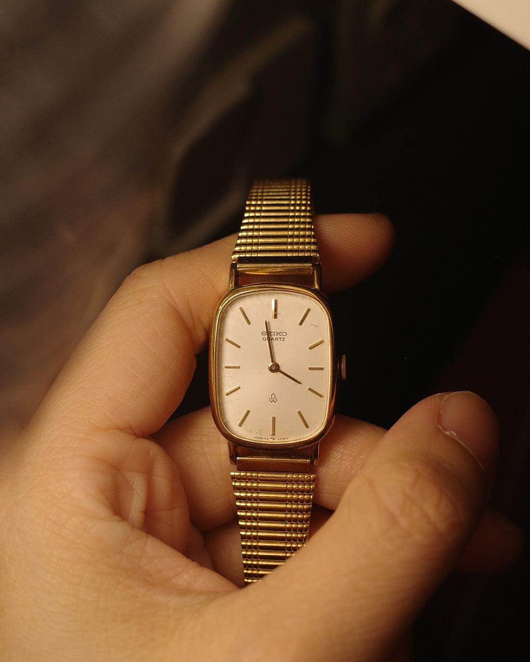 【ASGP】1986 Seiko oval gold back quartz watch 43-3270