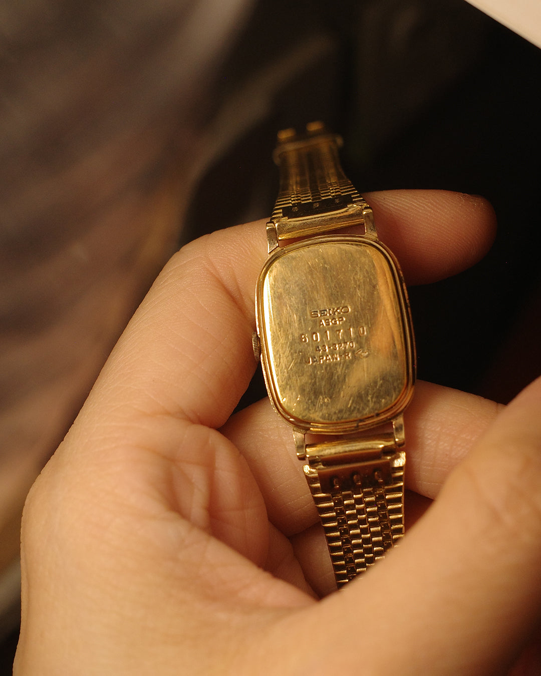 【ASGP】1986 Seiko oval gold back quartz watch 43-3270