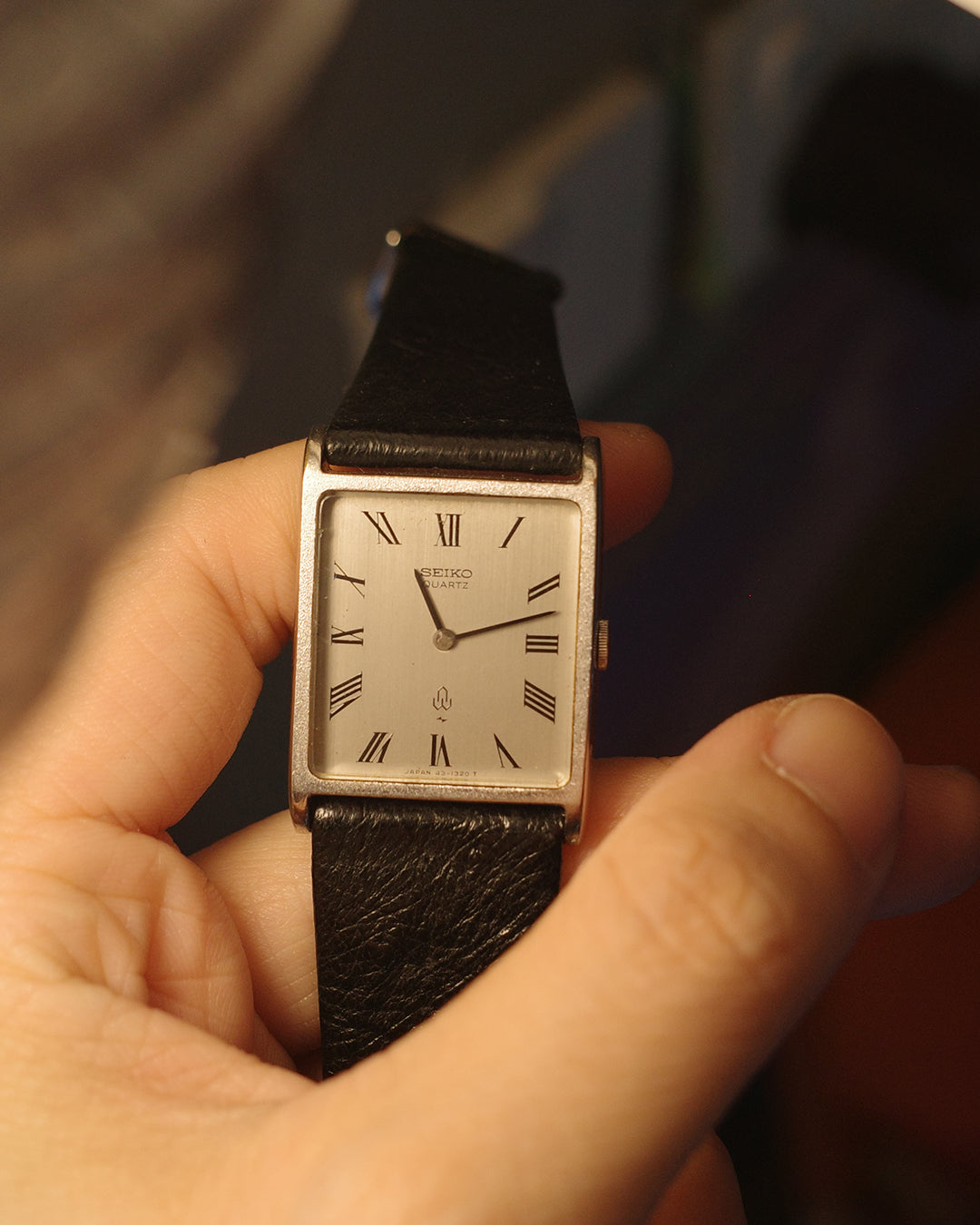 1987 Seiko silver tank quartz watch 43-5100