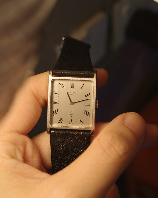 1987 Seiko silver tank quartz watch 43-5100