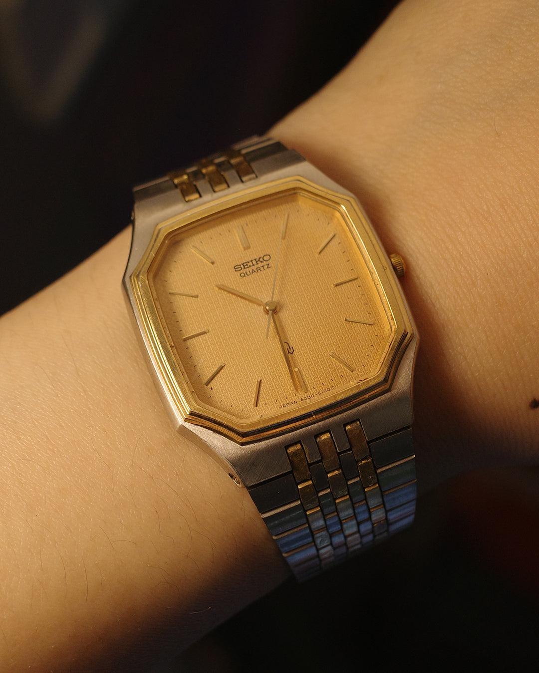 1980 Seiko two tone octagon quartz watch 6030-5110