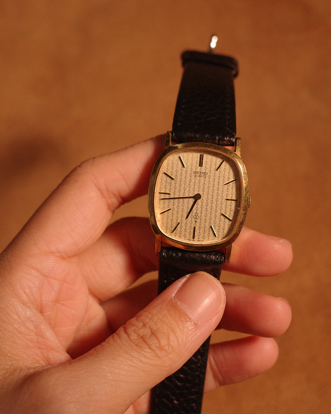 【SGP】1987 Seiko Chariot twist pattern white dial ellipse quartz watch 43-5120