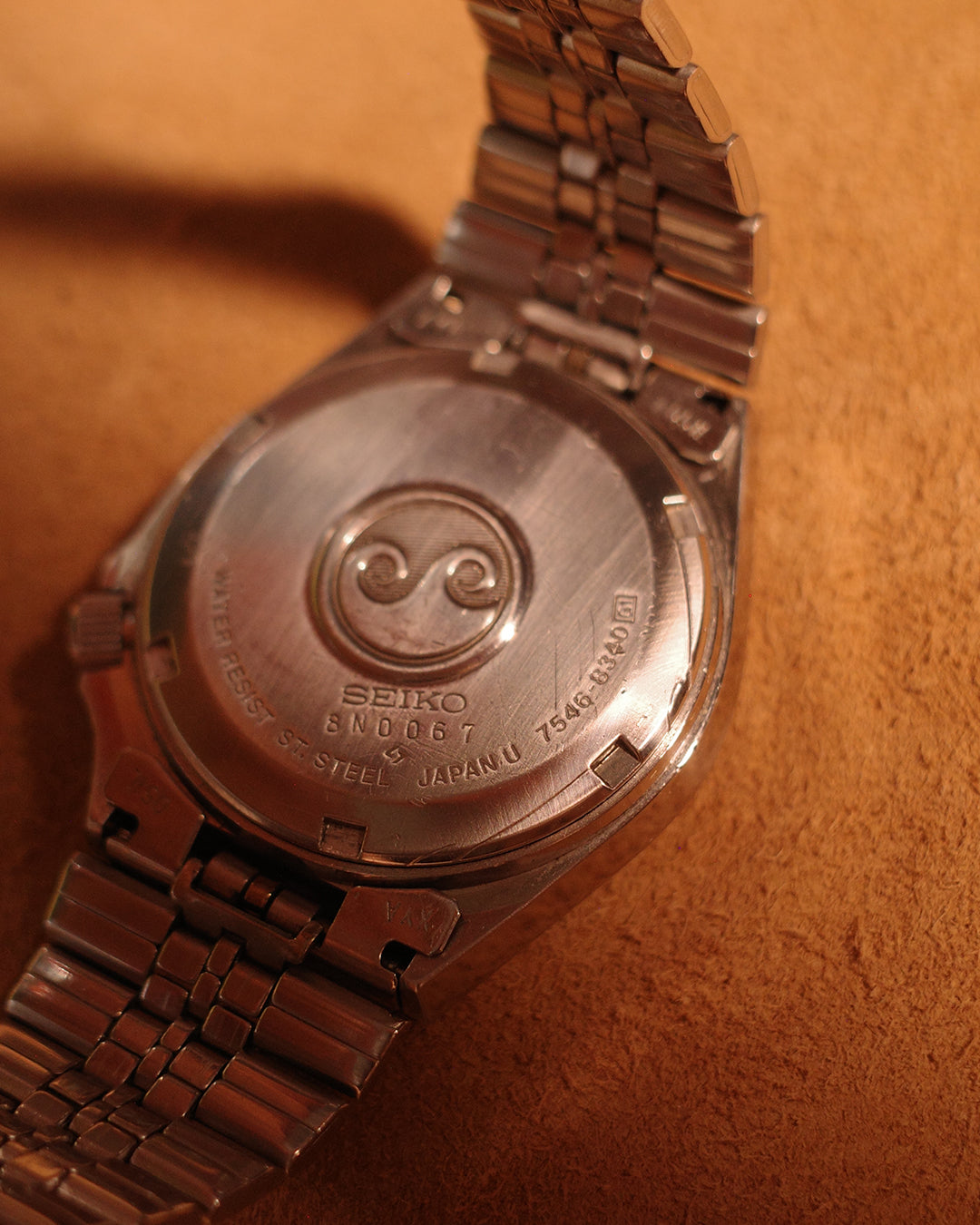 1989 Seiko Silver-wave green dial quartz watch 7546-6340