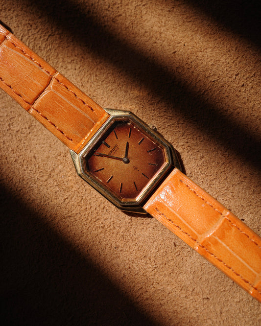 1989 Seiko octagon cappuccino dial ladies quartz watch 2320-5090