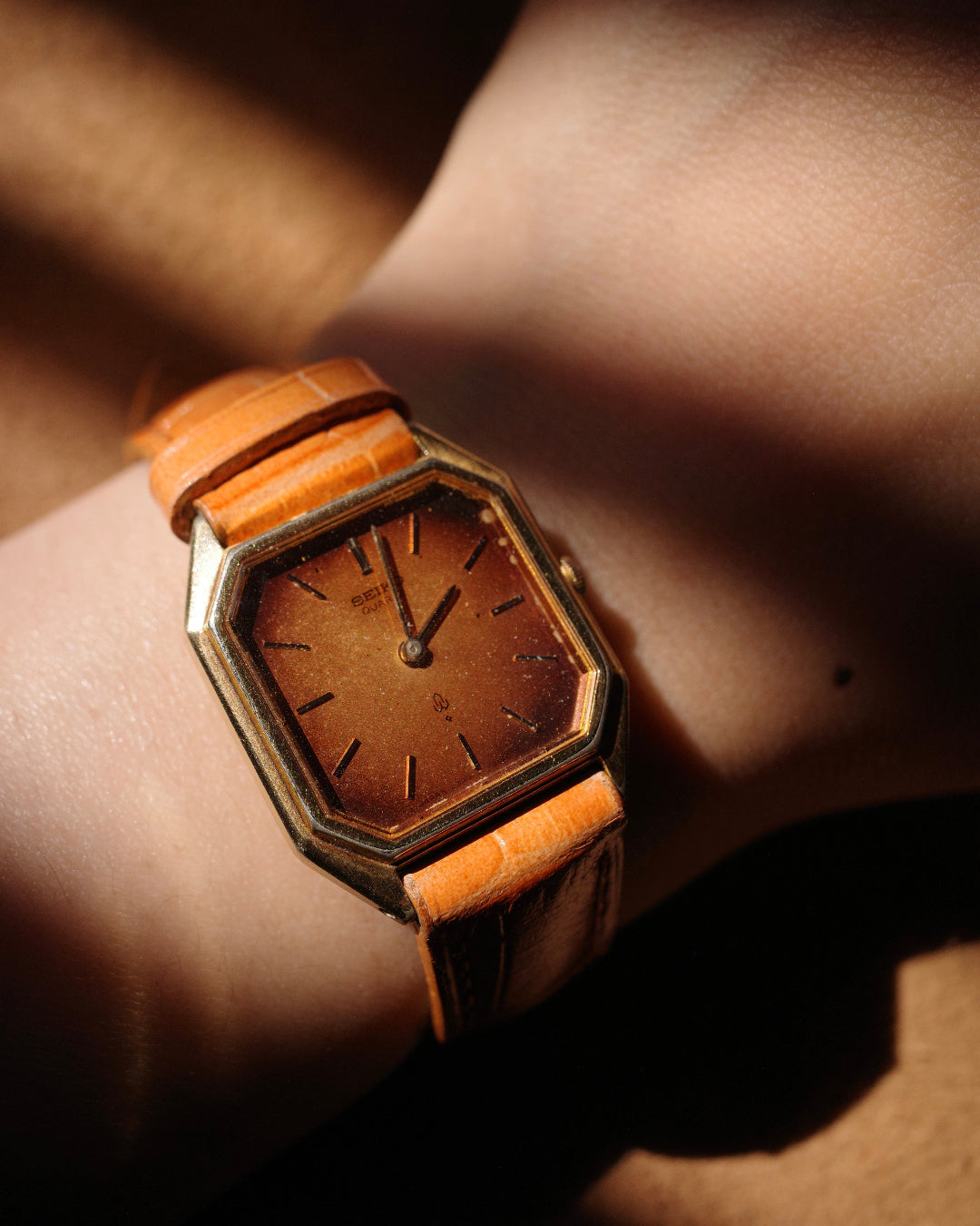 1989 Seiko octagon cappuccino dial ladies quartz watch 2320-5090