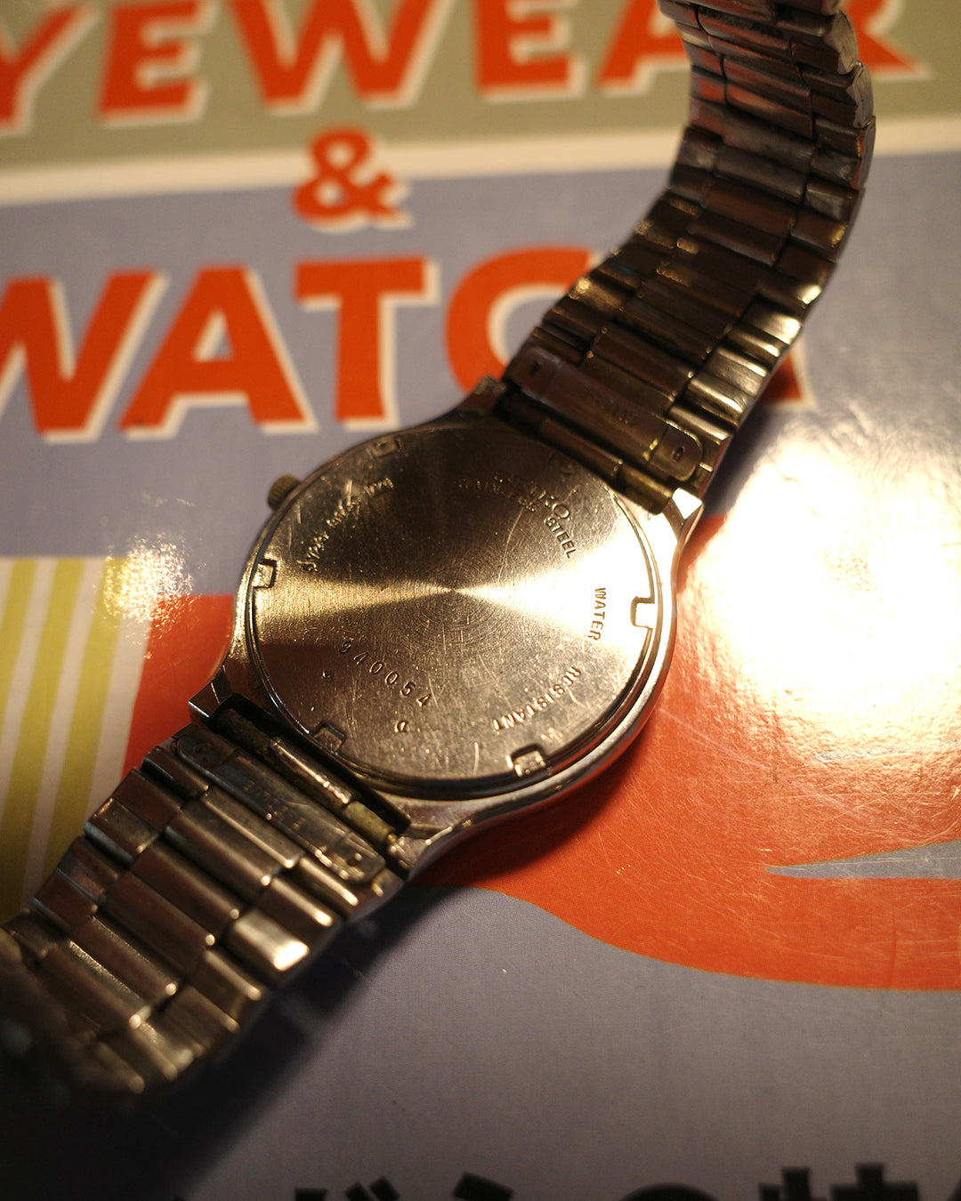 1989 Seiko SQ Date day round dial silver quartz watch 5y23-8160