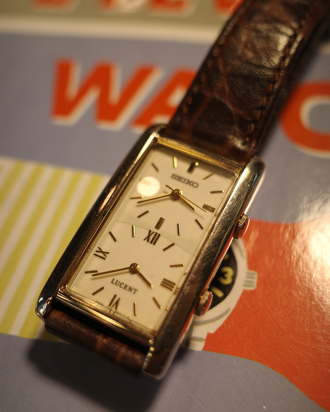 1995 Seiko lucent double dial quartz watch 1f2w-5A00