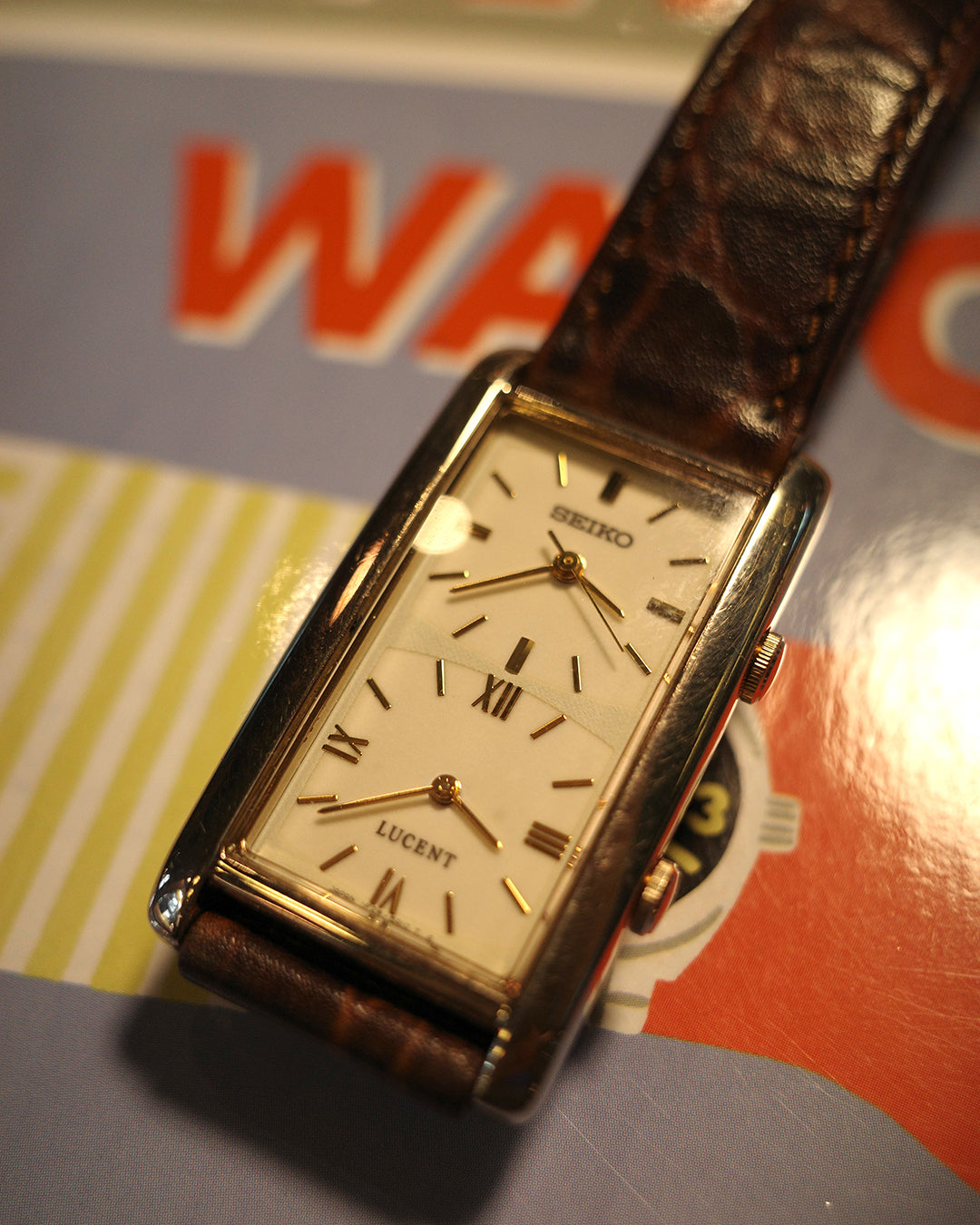 1995 Seiko lucent double dial quartz watch 1f2w-5A00