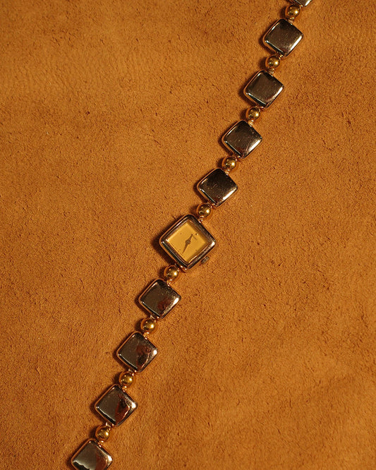 1986 Seiko cube style chain quartz watch 1e20-5a00