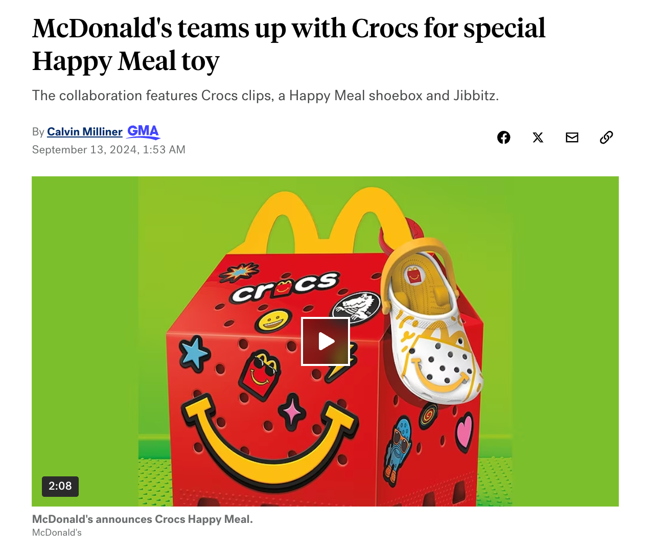 【預購】2024麥當勞最新聯名 迷你 Mini Crocs 洞洞鞋