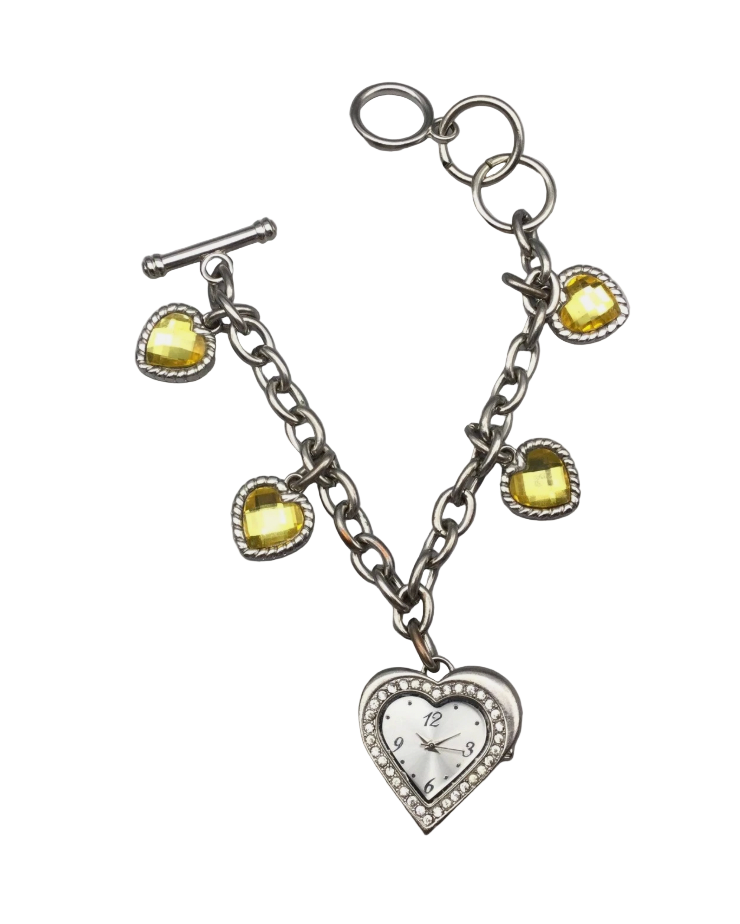 （預售) Yellow Heart Charm Bracelet Watch