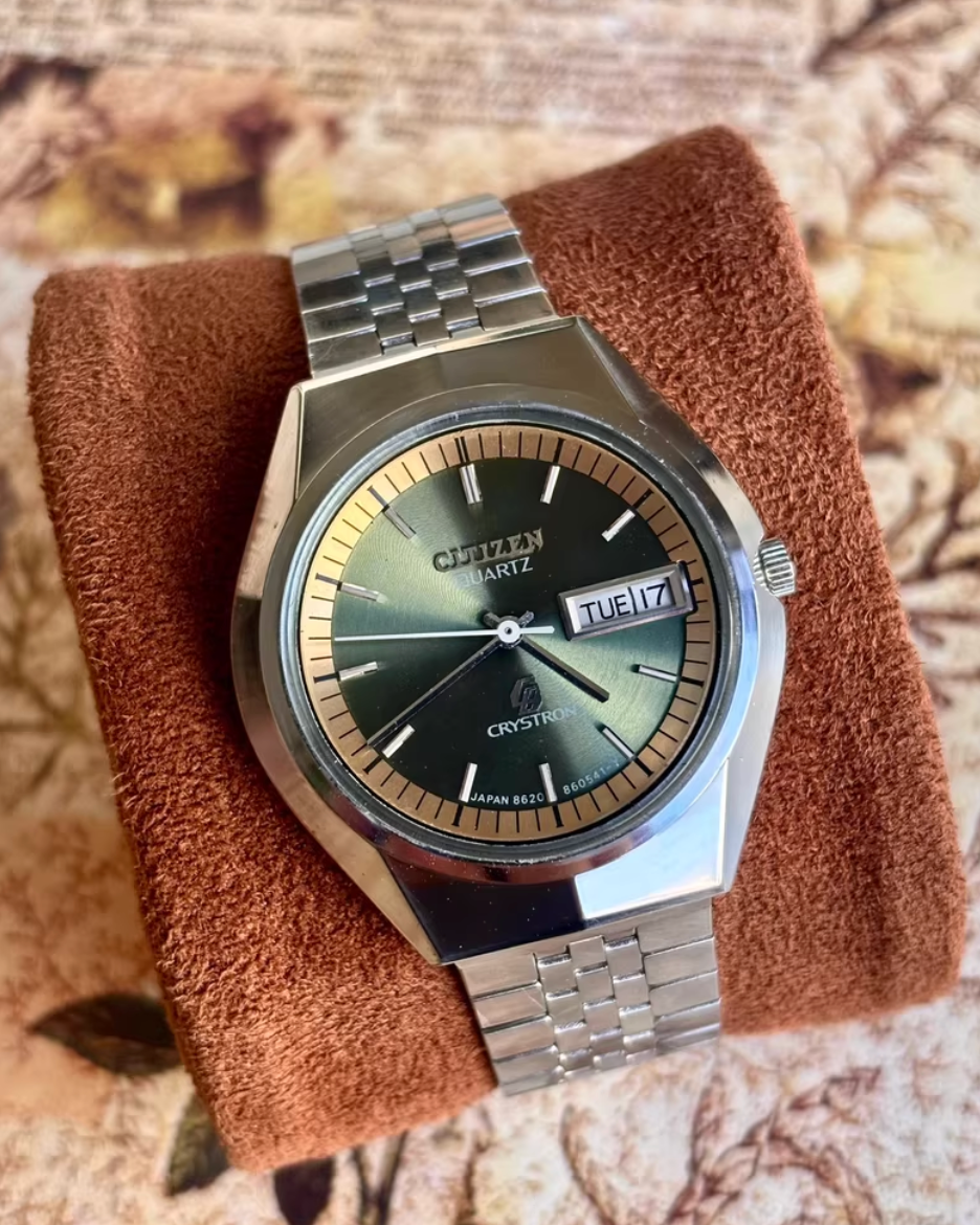（預售) 1975 Citizen Crystron Y Day Date watch  4-860420