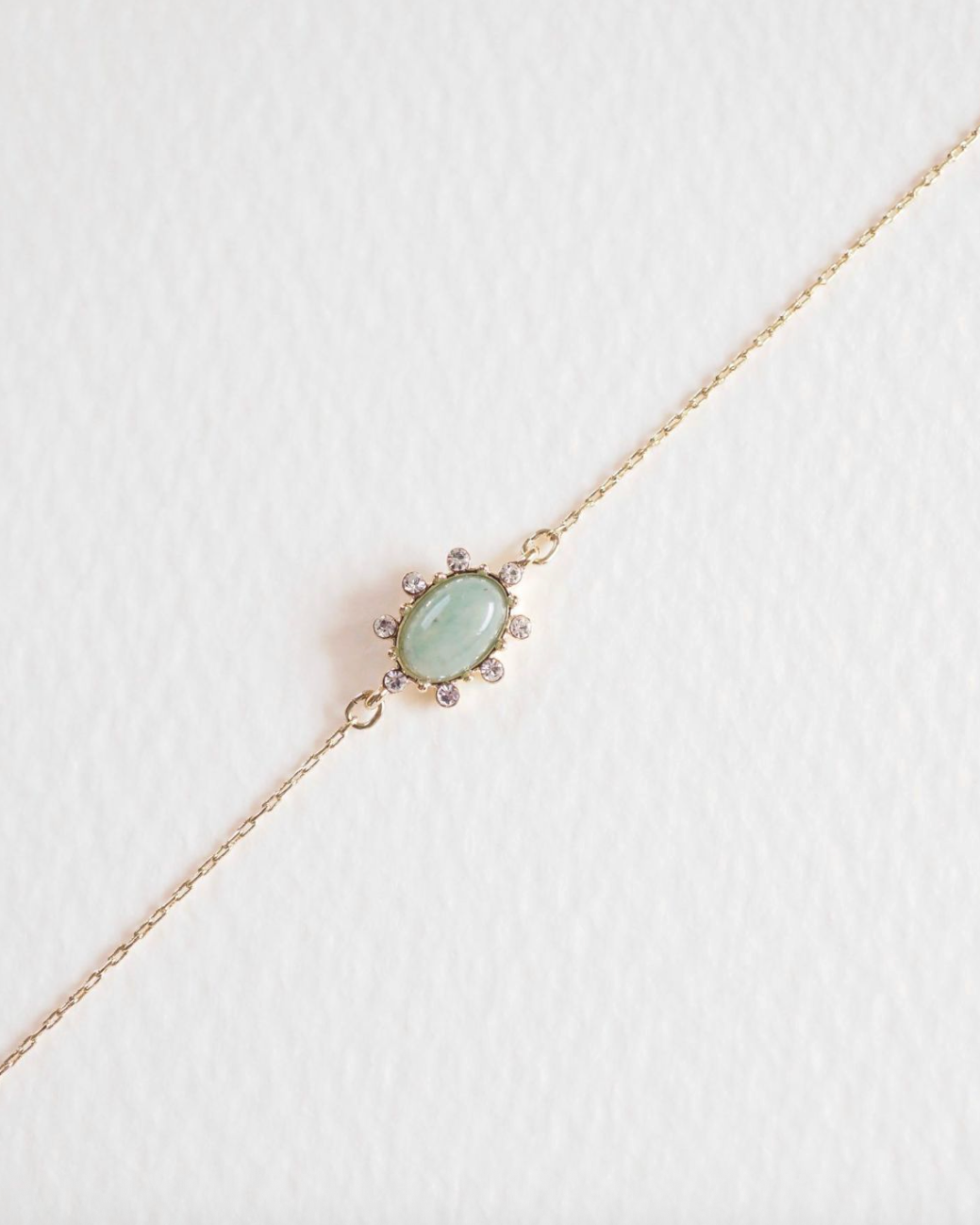 bracelet
[MUK Design Oval Collection ]Gold Tone Dreamy Stone