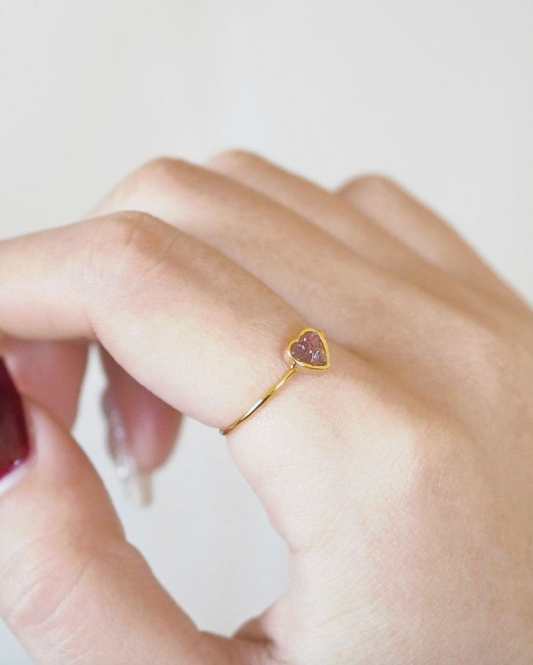 Ring
[MUK Design Heart stone]Gold Tone Dreamy Stone Ring