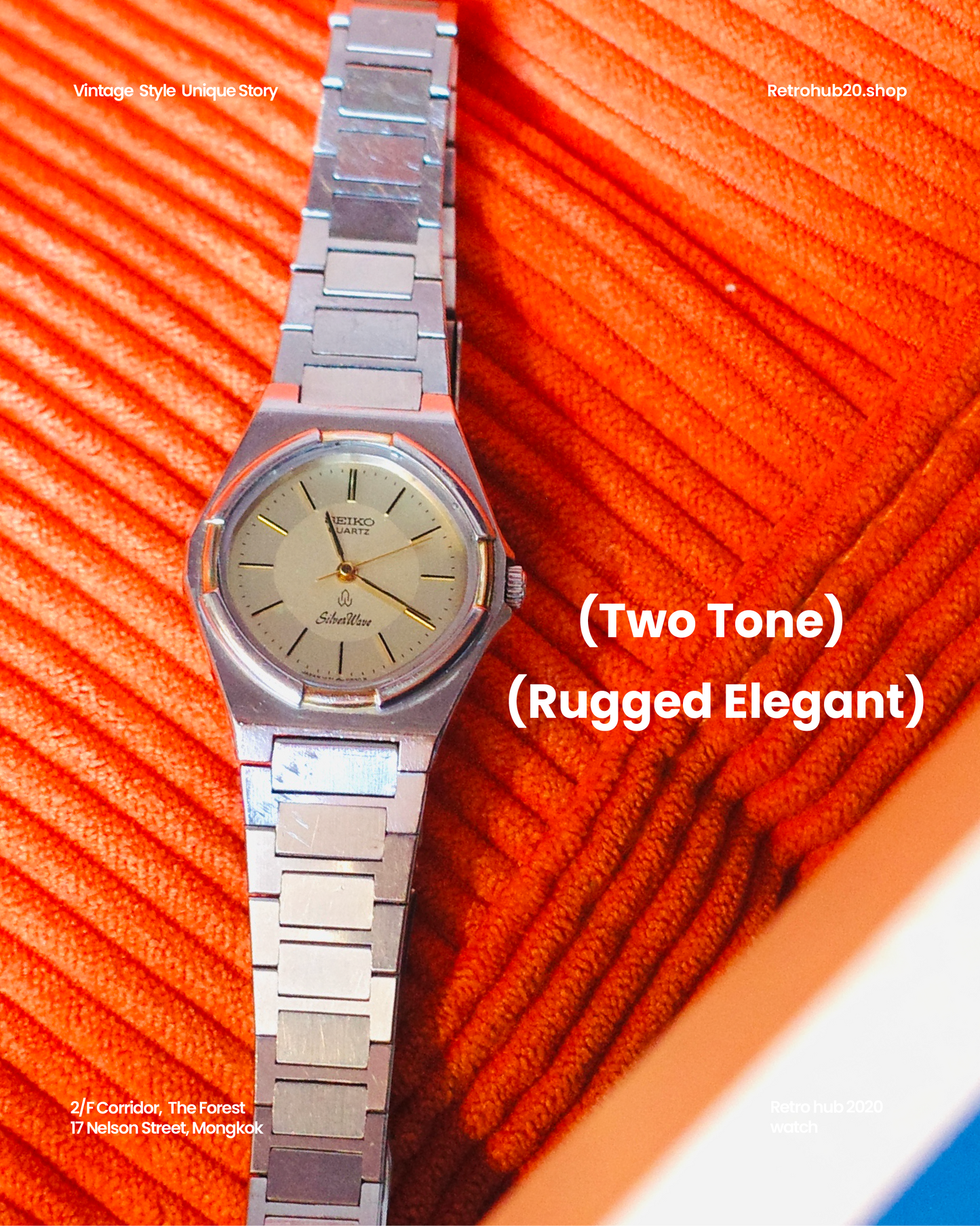 1988 Seiko SilverWave Cartier octagon-style quartz watch