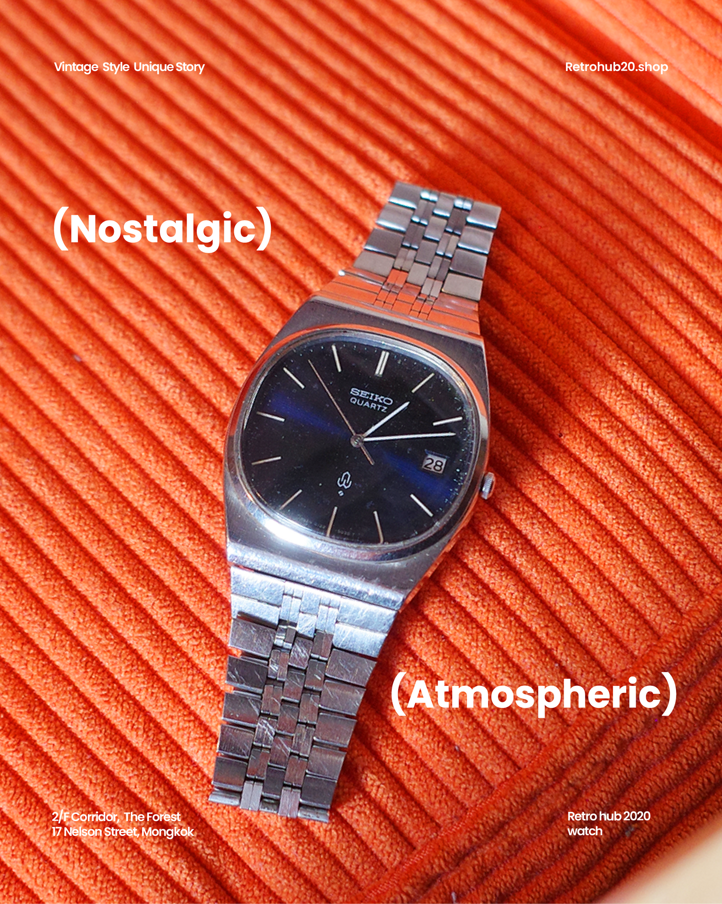 1986 Space age Seiko blue gradient TV face JDM quartz watch 4122-5020