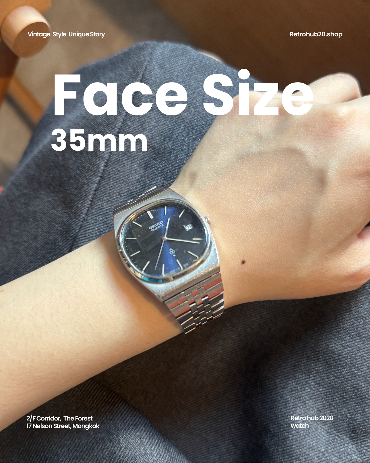 1986 Space age Seiko blue gradient TV face JDM quartz watch 4122-5020