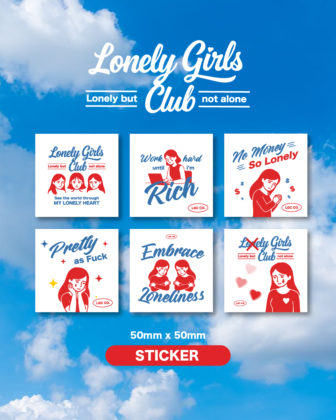 【Pre-order】Single sticker - Lonely girls club