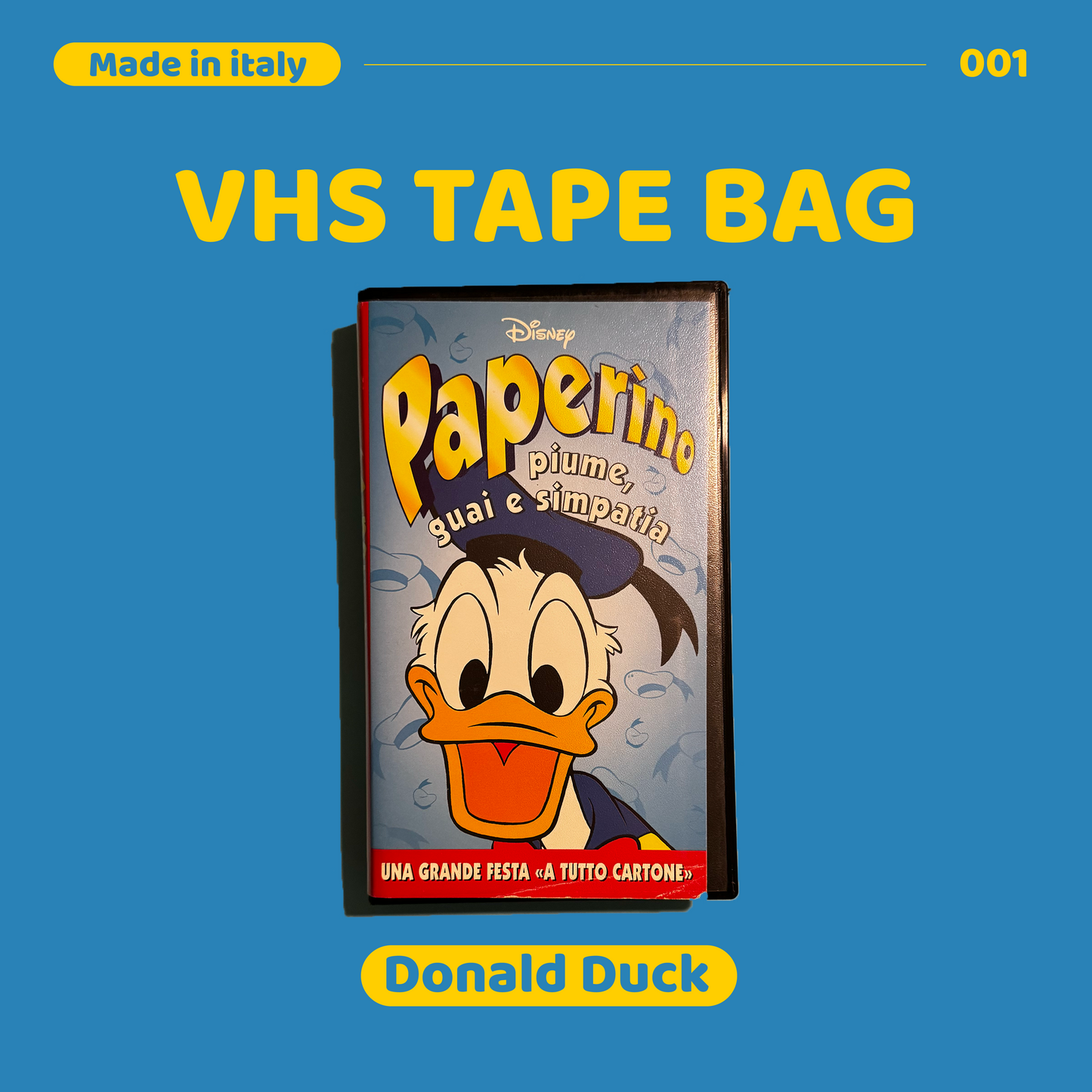 001 VHS Tape Clutch / Cross body Bag - Donald Duck