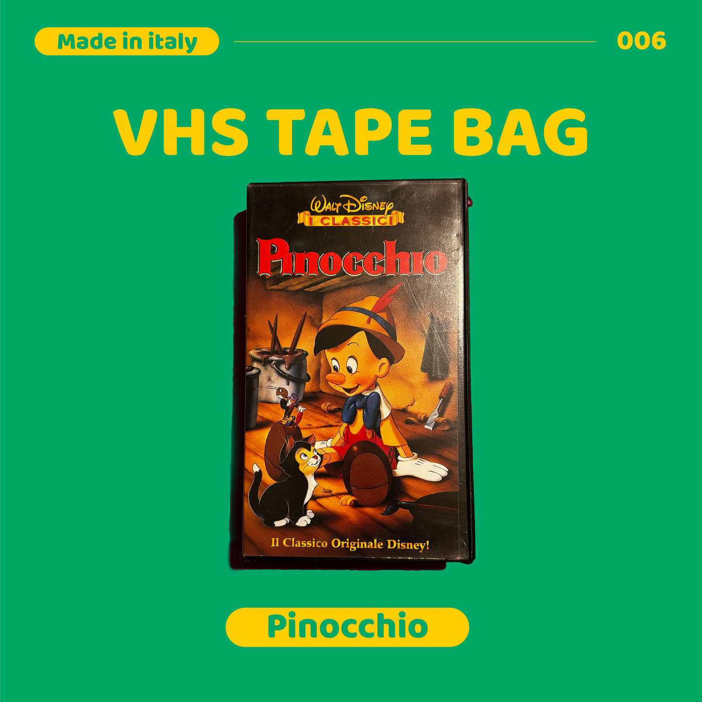 006 VHS Tape Clutch / Cross body Bag - Pinocchio